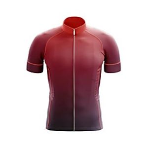21Grams Men's Short Sleeve Cycling Jersey Summer Spandex Polyester Red Gradient Bike Jersey Top Mountain Bike MTB Road Bike Cycling Quick Dry Breathable Back Pocket Sports Clothing Apparel Lightinthebox