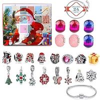 Christmas Advent Calendar 2023 Xmas Gift  Countdown Bracelets Making Kit 24 Days Christmas Gift DIY Charm Beads and Bracelets for Girls Women Kids miniinthebox - thumbnail