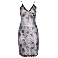 Women Sexy Lace Floral Silk-like Nightdress Spaghetti Strap V-neck Nightgown Sleepwear