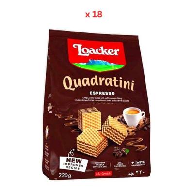 Loacker Quadratini Espresso Wafers 18 X 220Gm (UAE Delivery Only)