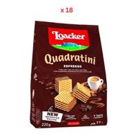 Loacker Quadratini Espresso Wafers 18 X 220Gm (UAE Delivery Only)