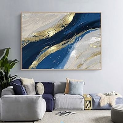 Abstract Modern Wall Art Handpainted Oil Painting for Living Room Fantasy Golden Wall Art Minimalist Painting For Home Decor No Frame Lightinthebox