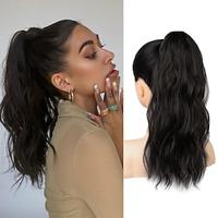 Black Brown Ponytail Extension Smooth Tangle-Resistant Beach Waves Wrap Around Pony Tail Hair Extensions Natural Soft Clip in Hair Extensions Ponytail Synthetic Fake Hairpiece for Women Lightinthebox