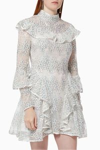 Waratah Dress in Embroidered Mesh