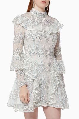 Waratah Dress in Embroidered Mesh