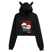 Inspired by Jujutsu Kaisen Gojo Satoru Inumaki Toge Crop Top Hoodie Anime Polyster Print Cat Ear Harajuku Graphic Crop Top For Women's miniinthebox - thumbnail