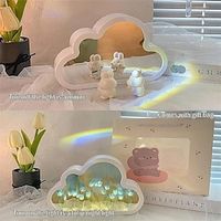 Cloud Mirror Tulip Lampdiy Tulip Flower Lamps Cloud Tulip Mirror Night Light Bedroom Sleeping Table Lamp Atmosphere Light Free Shipping Women's Day Mother's Day Gifts for MoM Lightinthebox