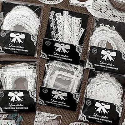 30pcs/pack Hollow Lace Scrapbook Paper Junk Journal Planner Craft Paper Vintage Decorative DIY Craft Photo Albums miniinthebox