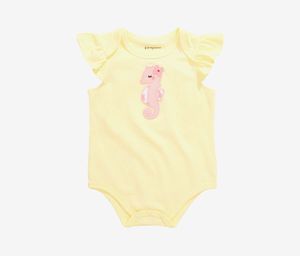 Baby Girls Seahorse Graphic Bodysuit   Light Daffodil