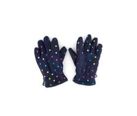 Kids Girls Polka Dots Print Gloves  Navy Blue - thumbnail