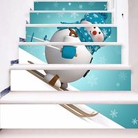 3D Christmas Stair Stickers Decals-6Pcs/Set Christmas Bead Stair Risers Stickers Decals Removable Staircase Decals Vinyl Wall Stickers for Stair Steps Christmas Decoration miniinthebox - thumbnail