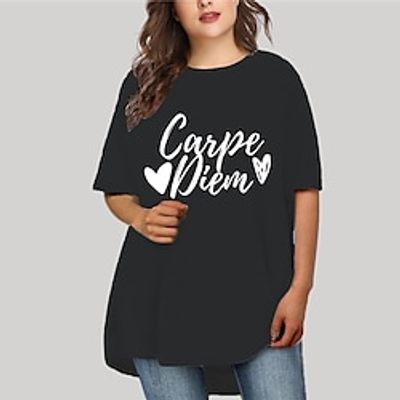 Women's Plus Size Shift Dress Heart Round Neck Half Sleeve Spring Summer Casual Short Mini Dress Causal Daily Dress Lightinthebox