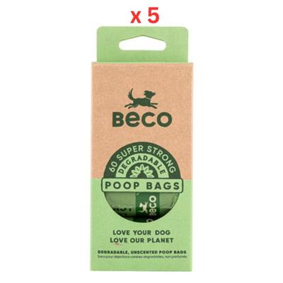 Beco Pets Unscented Poop Bags 60pcs Pack Of 5