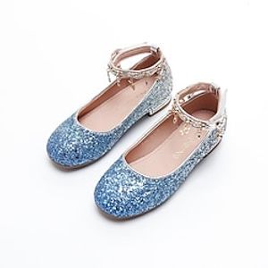 Girls' Heels Daily Glitters Heel Flower Girl Shoes Synthetics Big Kids(7years ) Little Kids(4-7ys) Wedding Party Daily Outdoor Sequin Pink Blue Fall Spring Summer Lightinthebox