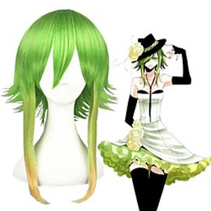 Cosplay Costume Wig Cosplay Wig Gumi 049B Vocaloid Straight Cosplay Layered Haircut With Bangs Wig Long Green Synthetic Hair 18 inch Women's Anime Cosplay Ombre Hair Green miniinthebox