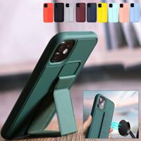 Color Phone Holder Case For12 13 11 Pro Max X XS max XR 6 6s 7 8 plus Magnetic bracket Wrist Strap Soft Silicone Cover