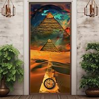 Pyramid Hourglass Door Covers Mural Decor Door Tapestry Door Curtain Decoration Backdrop Door Banner Removable for Front Door Indoor Outdoor Home Room Decoration Farmhouse Decor Supplies Lightinthebox