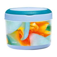 Milton Brunch Insulated Inner Stainless Steel Lunch Box With Additional Plate And Handle - 900ml - Floral Blue