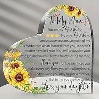 Acrylic Sign Mom Gift Mother In Law Gift Bonus Mom Gift To My Mom Acrylic Heart Sunflower Mothers Plaque Gifts Grateful Birthday Gifts For Mom Acrylic Best Mom Sign Acrylic Heart Sign From Daughter Lightinthebox