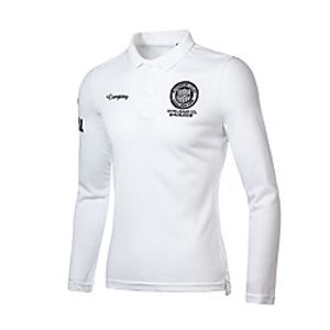 Men's Golf Shirt Letter Button-Down Long Sleeve Street Tops Business Simple Sportswear Casual Gray Green White Lightinthebox