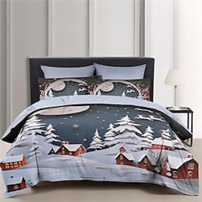 Christmas Folk Art Scenery Duvet Cover Set Bedding Set, 3 Pieces Comforter Cover Soft Microfiber Festival Bedding Gifts Christmas Decoration For Home With Quilt Art Holiday Duvet Cover Lightinthebox Christmas Folk Art Scenery Duvet Cover Set Bedding Set, 3 Pieces Comforter Cover Soft Microfiber Festival Bedding Gifts Christmas Decoration For Home With Quilt Art Holiday Duvet Cover Lightinthebox
