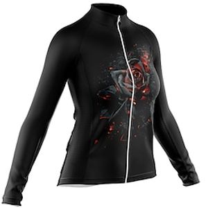 21Grams Women's Cycling Jersey Long Sleeve Bike Jersey with 3 Rear Pockets Mountain Bike MTB Road Bike Cycling Breathable Ultraviolet Resistant Quick Dry Black Polyester Sports Clothing Apparel miniinthebox