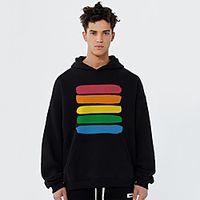 Unisex Hoodie Cartoon Print Casual Casual Hoodies Sweatshirts  Blue Yellow Khaki Lightinthebox - thumbnail