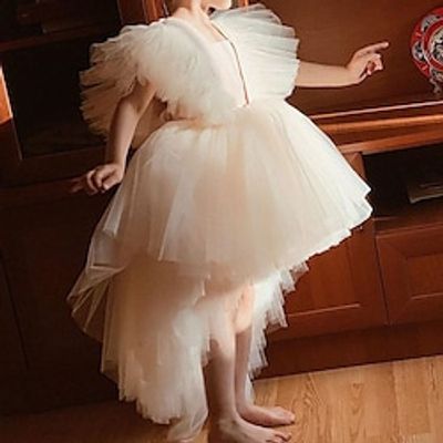 Kids Little Girls' Dress Solid Colored A Line Dress Party Performance Mesh Bow White Pink Asymmetrical Short Sleeve Princess Sweet Dresses Spring Summer Regular Fit 3-10 Years miniinthebox Kids Little Girls' Dress Solid Colored A Line Dress Party Performance Mesh Bow White Pink Asymmetrical Short Sleeve Princess Sweet Dresses Spring Summer Regular Fit 3-10 Years miniinthebox