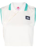 Kappa cropped sleeveless polo shirt - White