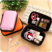 Cute portable data cable storage bag mobile phone cable earphone storage box finishing bag change zipper bag