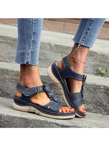 Thick sole mother shoes flower sandals