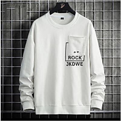 Men's Pullover Sweatshirt Letter Casual Hoodies Sweatshirts  White Black Yellow Lightinthebox
