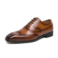 Men's Oxfords Formal Shoes Brogue Derby Shoes Business Casual British Wedding Office  Career Patent Leather Breathable Black Brown Spring Fall Lightinthebox - thumbnail