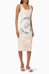 Tie-dye Midi Dress in Rib-knit
