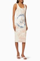 Tie-dye Midi Dress in Rib-knit - thumbnail