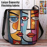 Women's Crossbody Bag Shoulder Bag Bucket Bag Oxford Cloth Nylon Shopping Daily Holiday Print Large Capacity Waterproof Lightweight Abstract Art Light Red Blue Lightinthebox