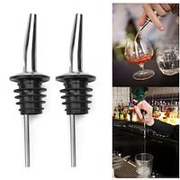 10PCS Stainless Steel Classic Bottle Pourers Tapered Spout Liquor Pourers Flow Wine Bottle Pour Spout Stopper Bar Accessories Lightinthebox - thumbnail