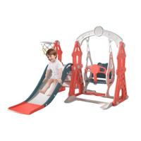 Megastar Adventures In Motion 3 In 1 Playset With Slide, Swing & Basketball Hoop - Red