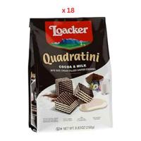Loacker Quadratini Cocoa & Milk Wafers 18 X 250Gms (UAE Delivery Only)