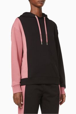 Two Tone Hoodie in Cotton Blend Fleece Two Tone Hoodie in Cotton Blend Fleece