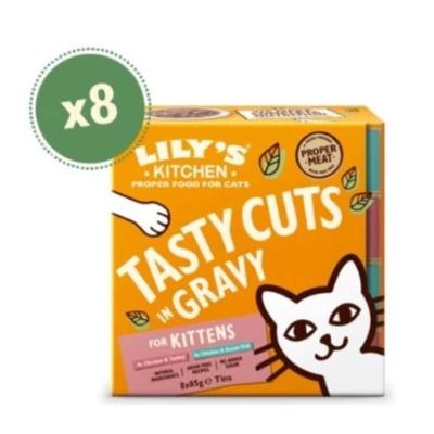 Lily's Kitchen Tasty Cuts in Gravy for Kittens Multipack 8X85G Lily's Kitchen Tasty Cuts in Gravy for Kittens Multipack 8X85G