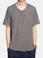 Chinese Style Vintage Linen T Shirt