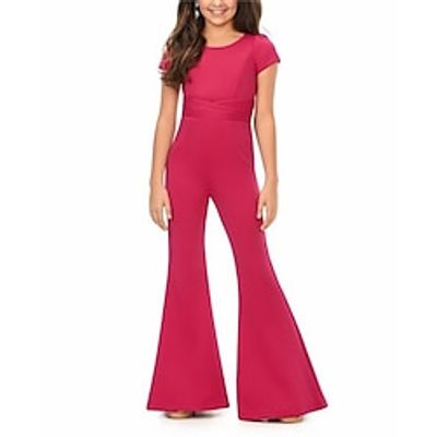 Jumpsuits Floor Length Flower Girl Dress Birthday Girls Cute Prom Dress Chiffon with Ruched Star Fit 3-16 Years Lightinthebox