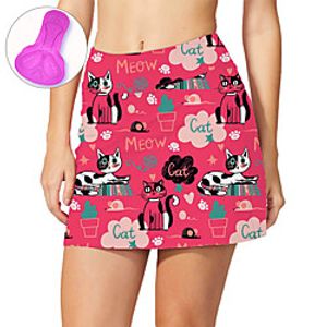 21Grams Women's Cycling Skirt Summer Spandex Bike Skirt Quick Dry Moisture Wicking Sports Cat Red Mountain Bike MTB Road Bike Cycling Clothing Apparel Bike Wear  Stretchy  Athleisure Lightinthebox