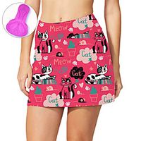 21Grams Women's Cycling Skirt Summer Spandex Bike Skirt Quick Dry Moisture Wicking Sports Cat Red Mountain Bike MTB Road Bike Cycling Clothing Apparel Bike Wear  Stretchy  Athleisure Lightinthebox - thumbnail