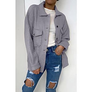 Women's Jacket Causal Daily Holiday Fall Winter Short Coat Regular Fit Warm Basic Casual Jacket Long Sleeve Solid Color Pocket No bad reviews on platform sales! ! ! High-quality fabric layout Lightinthebox