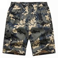 Men's Casual Sports Shorts Beach Shorts Multiple Pockets Knee Length Pants Inelastic Solid Color Tree Lightweight Sports Mid Waist Yellow camouflage Camouflage Gray Camouflage Green L XL XXL 3XL 4XL Lightinthebox - thumbnail