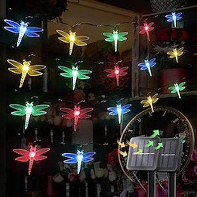 2Packs Outdoor Solar Dragonfly Fairy String Lights Waterproof Garden Decoration Light 5m 20LED Outdoor Patio Wedding Party Holiday Yard Decoration Lightinthebox