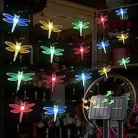 2Packs Outdoor Solar Dragonfly Fairy String Lights Waterproof Garden Decoration Light 5m 20LED Outdoor Patio Wedding Party Holiday Yard Decoration Lightinthebox - thumbnail