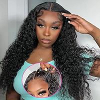 Remy Human Hair Water Wave Lace Frontal Wig 6x4 Transparent Lace Front Human Hair Wigs for Women - 10-28 inch with Wig Cap Included Lightinthebox